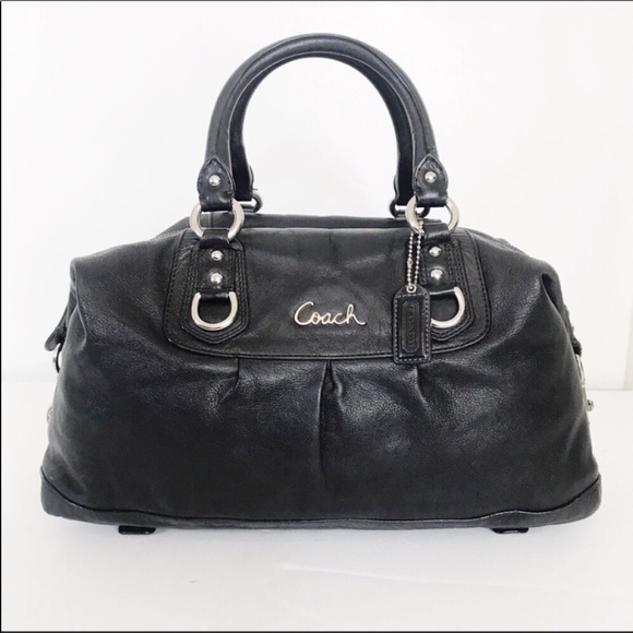 Coach Handbags - Coach Black Leather Ashley Convertible Satchel